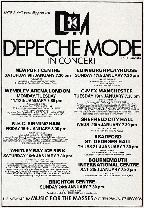 Depeche Mode Music For The Masses Tour 1987 1988