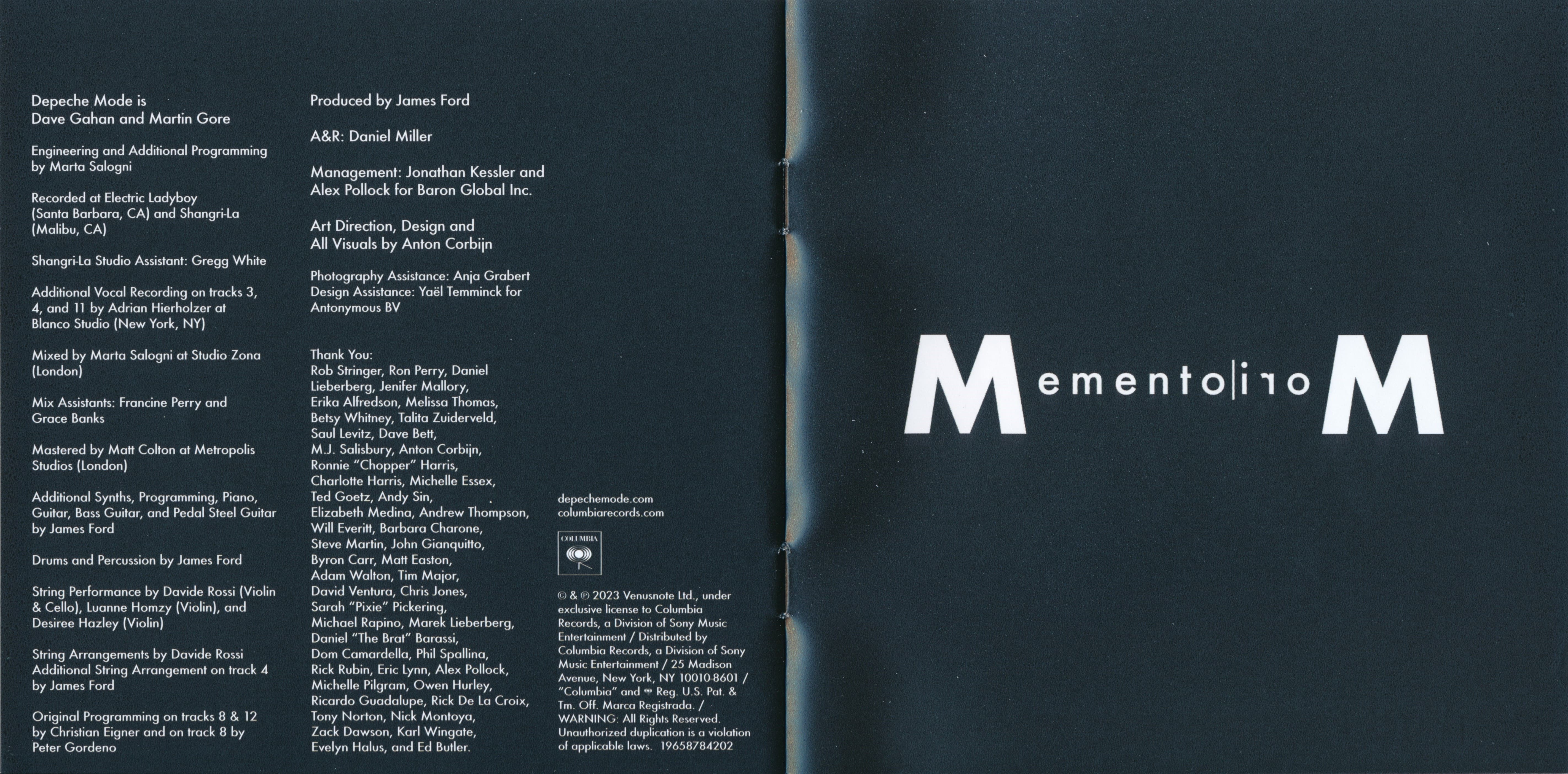 Depeche Mode：Memento Mori 2023 The New Electronic Music Album CD