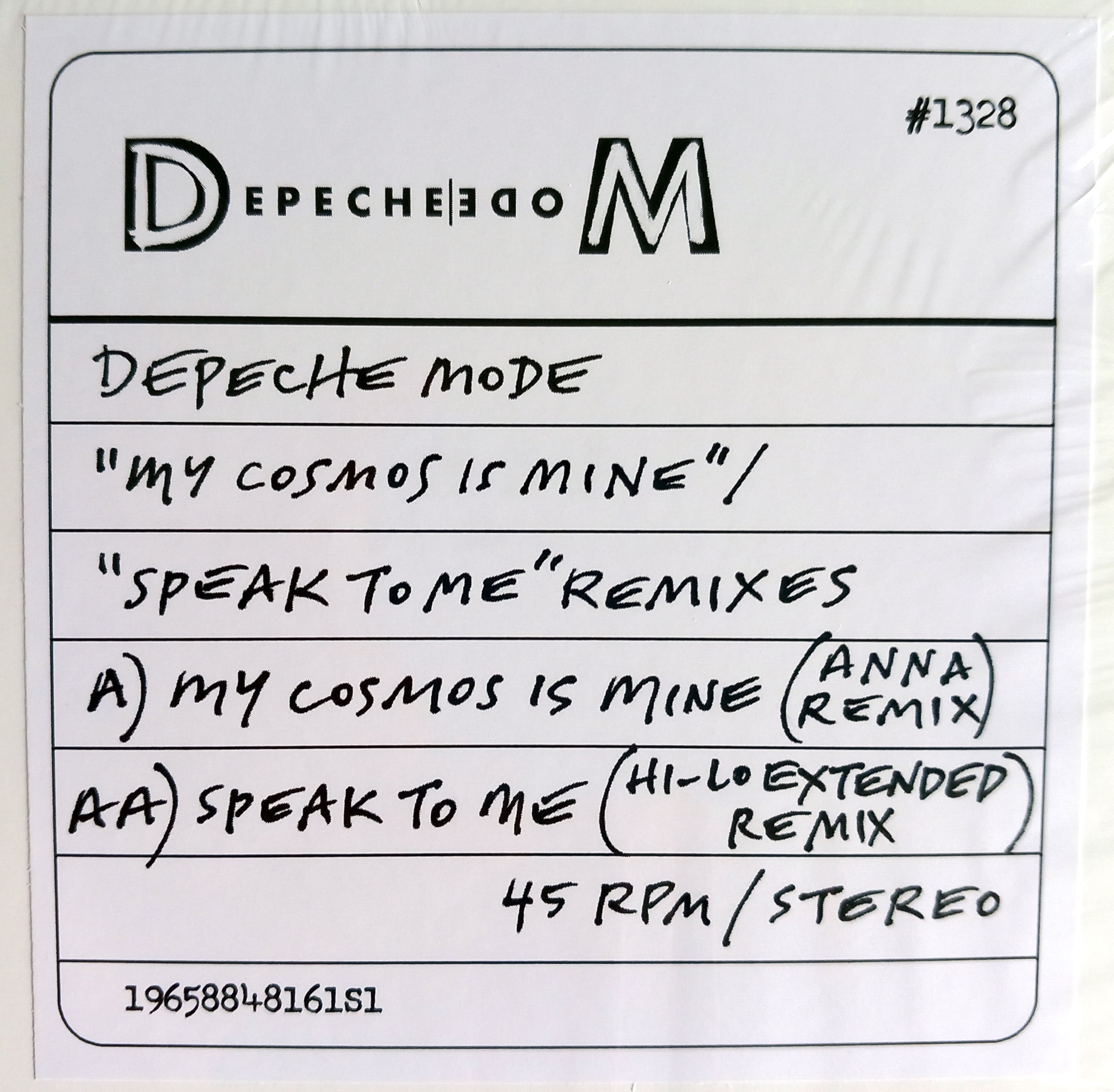 My Cosmos Is Mine / Speak To Me Vinyl – Depeche Mode US